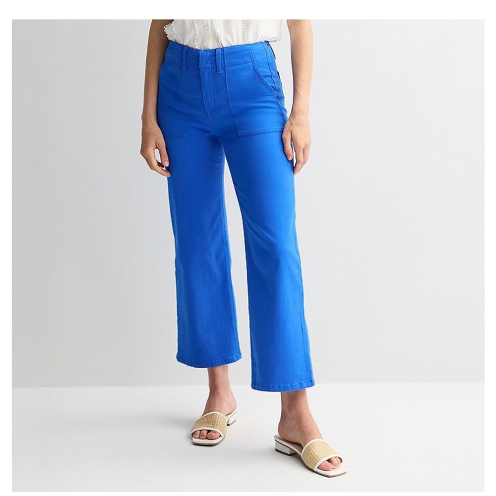 Draper James Cobalt Blue Cropped Wide-Leg Pants